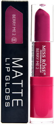 

Miss rose waterproof pink colour matte lip gloss 3 ml mirror berry me 02 03(3 ml, pink)