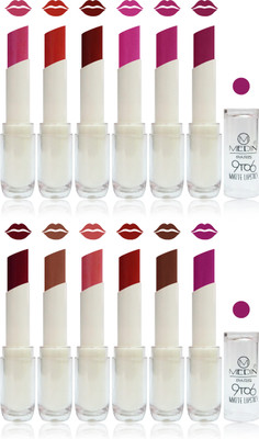 

Medin paris 9 TO 6 matte lipstick feel the best color choice cosmetics makeup combo set of 12(multicolor 1, 60 g)