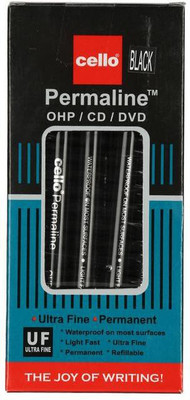 

Cello 10,Permaline CD Marker Pen(Set of 10, Black)