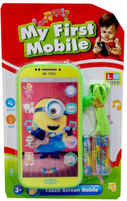 

Hum Enterprise My First Mobile Phone With Touch Screen, Light & Sound & With A Minion Charactor On Screen(Multicolor)