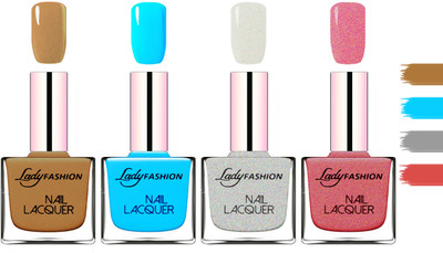 

Lady Fashion Extra Shine Extra Long Stay Chip Resistant Nail Polish Mettalic Brown,Sky Blue,Grey,Mauve(Pack of 4)