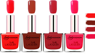 

Lady Fashion Extra Shine Extra Long Stay Chip Resistant Nail Polish Bright Red,Coffee,Dark Red,Sweet Red(Pack of 4)