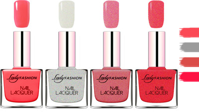 

Lady Fashion Extra Shine Extra Long Stay Chip Resistant Nail Polish Baby Pink,Grey,Mauve,Pink(Pack of 4)