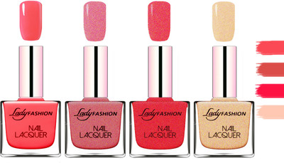 

Lady Fashion Extra Shine Extra Long Stay Chip Resistant Nail Polish Baby Pink,Mauve,Pink,Beach Nude(Pack of 4)