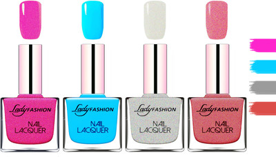 

Lady Fashion Extra Shine Extra Long Stay Chip Resistant Nail Polish Mettalic Pink,Sky Blue,Grey,Mauve(Pack of 4)