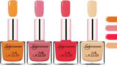 

Lady Fashion Extra Shine Extra Long Stay Chip Resistant Nail Polish Nude,Mauve,Pink,Beach Nude(Pack of 4)