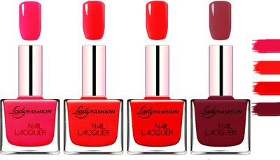 

Lady Fashion Extra Shine Extra Long Stay Chip Resistant Nail Polish Sweet Red,Bright Red,Bright Red,Voilet(Pack of 4)