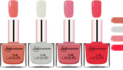 

Lady Fashion Extra Shine Extra Long Stay Chip Resistant Nail Polish Nude,Grey,Mauve,Pink(Pack of 4)