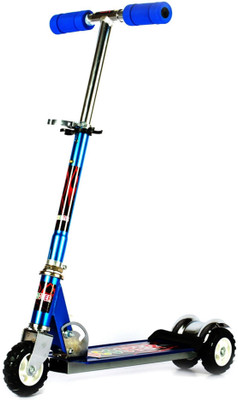 

Assemble Heavy Metallic Big Size 3 Wheel Height Adjustable Kids Scooter With Tractor Wheels(Blue)