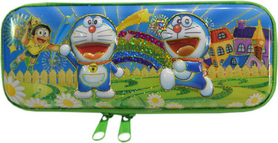 

6th Dimensions 13 Doraemon Art Canvas Pencil Box(Set of 1, Green)