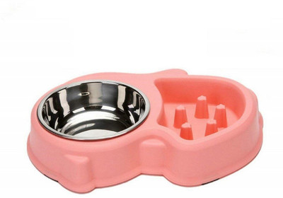

SRI 2 in 1 Bowl Round Fiber Pet Bowl(900 ml Pink)