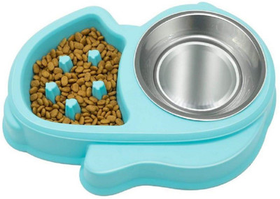 

SRI 2 in 1 Bowl Round Fiber Pet Bowl(900 ml Blue)