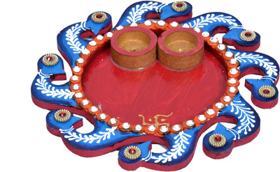 

Craft Trade Designer Paper Machel Pooja Thali Wooden(1 Pieces, Multicolor)