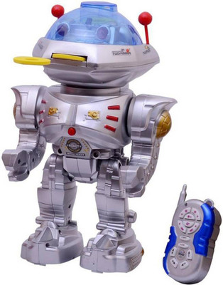 CRAZY TOYS LATEST Remote Control Silver Robot throws Discs (Multicolor)(Multicolor)