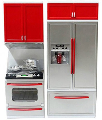 

KRIREEN Modern Kitchen Battery Operated Play Set with Refrigerator
