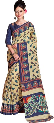 Ratnavati Printed Kalamkari Art Silk Saree(Multicolor)