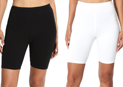 Omikka Solid Women White, Black Running Shorts
