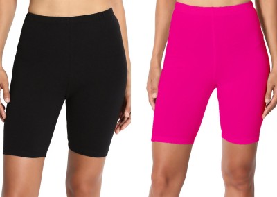 Lili Solid Women Black, Pink Running Shorts