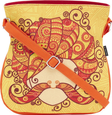 

Haqeeba Women Casual Yellow Canvas Sling Bag