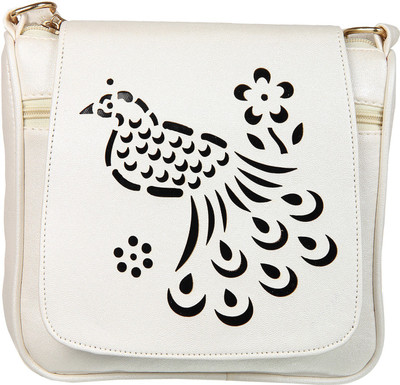 

Adine Women Casual White Leatherette Sling Bag