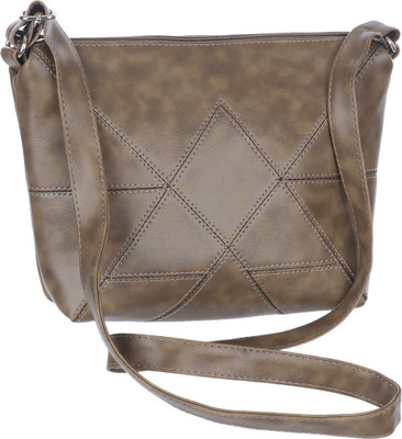 

Leather Land Women Casual Khaki Leatherette Sling Bag