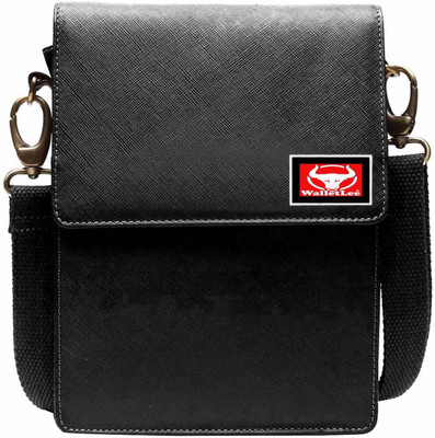 

WalletLee Men & Women Formal, Casual Black Genuine Leather Sling Bag