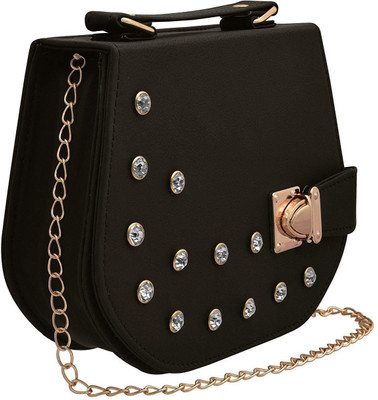 

BUY FOR CHANGE LLP Women Casual, Evening/Party, Formal Black PU Sling Bag