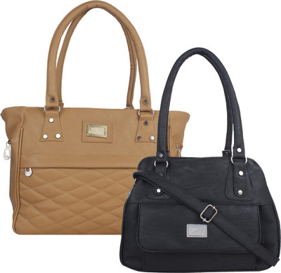 

Element Cart Women Evening/Party, Casual Brown, Black PU Sling Bag, Black;brown