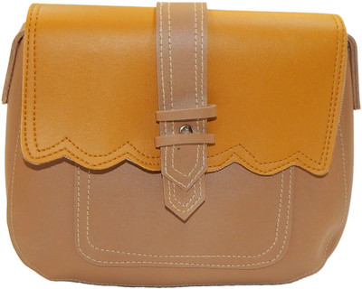 

RK Brands Women Casual Tan, Yellow PU Sling Bag