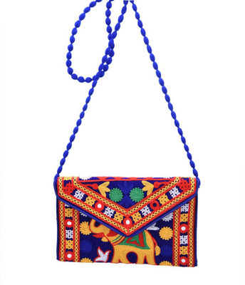 

bluelemon Women Evening/Party, Casual Multicolor Cotton Sling Bag