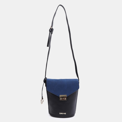 

Cara Mia Women Casual Black, Blue PU Sling Bag