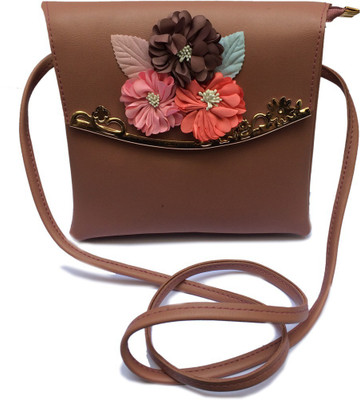 

Forever Women Casual, Evening/Party Brown Synthetic Leather Sling Bag