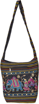 

GiftingTree Women Casual Black Cotton Shoulder Bag