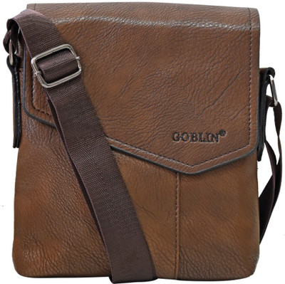 

GOBLIN Men & Women Casual Brown PU Sling Bag