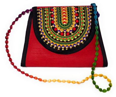 

Unique Fashion Women Casual Red Cotton Sling Bag