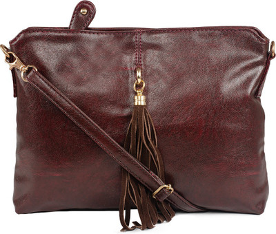 

VASA Women Casual Maroon PU Sling Bag