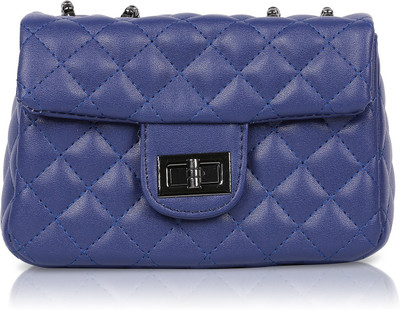 

Fiona Trends Women Evening/Party Blue PU Sling Bag