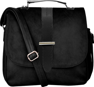 

BUY FOR CHANGE LLP Women Casual, Formal Black PU Sling Bag