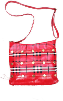 

DELMA Women Casual Red Cotton Sling Bag