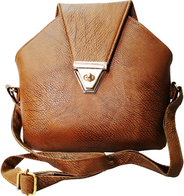 

shopping island Women Casual, Formal Tan PU Sling Bag