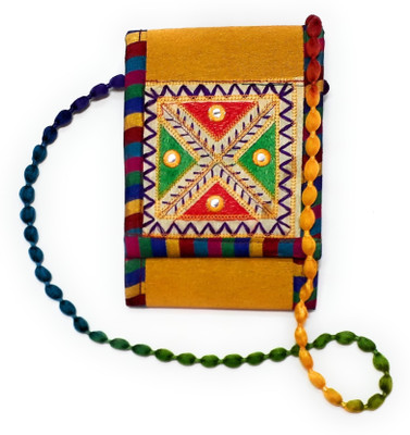 

Unique Fashion Women Evening/Party, Casual, Formal Yellow, Multicolor Cotton Sling Bag, Multicolor;yellow