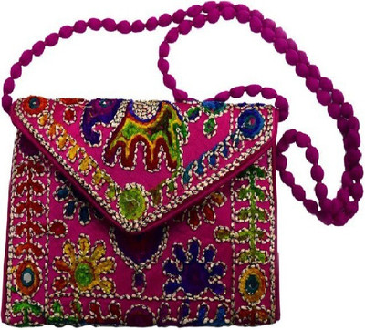 

Super Women Evening/Party Multicolor Silk Sling Bag