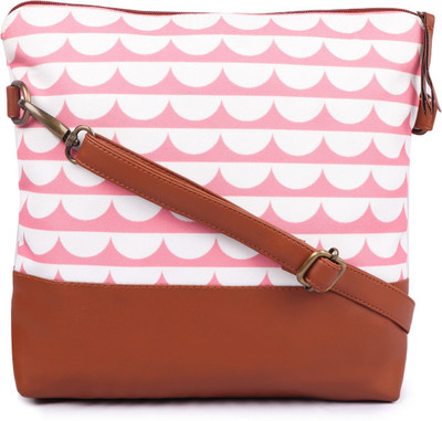 

Suprino Women Casual Pink, Tan Canvas Sling Bag
