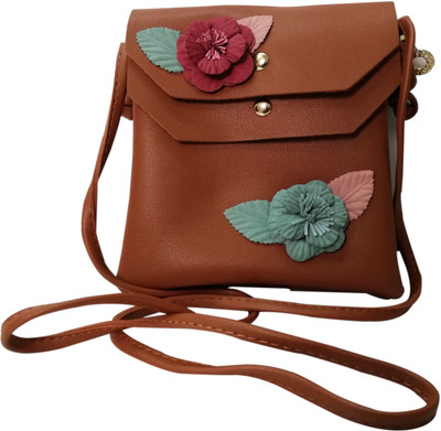 

shopping island Women Evening/Party Brown PU Sling Bag