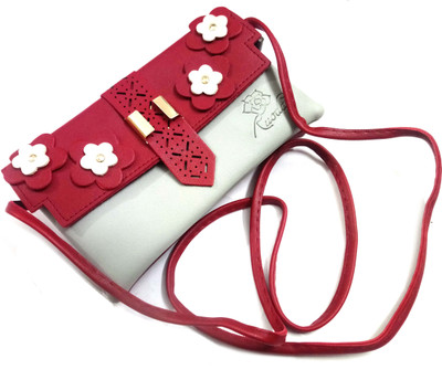 

OBEROI Women Evening/Party White, Pink Leatherette Sling Bag, Pink;white