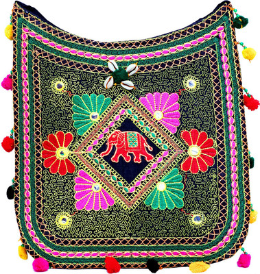 

Interlane Women Evening/Party Multicolor Cotton Sling Bag