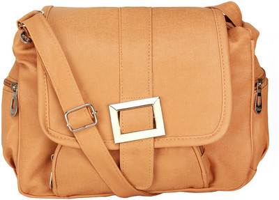 

BumBart collection Women Evening/Party Brown Leatherette Sling Bag