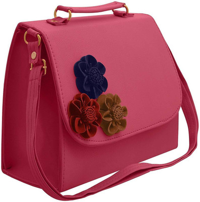 

BUY FOR CHANGE LLP Women Formal Pink PU Sling Bag