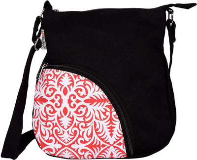 

Elitto Women Casual Black Canvas Sling Bag