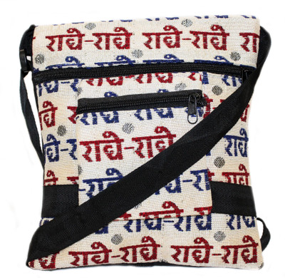 

THE HOLY MART Women Casual Beige Cotton Sling Bag